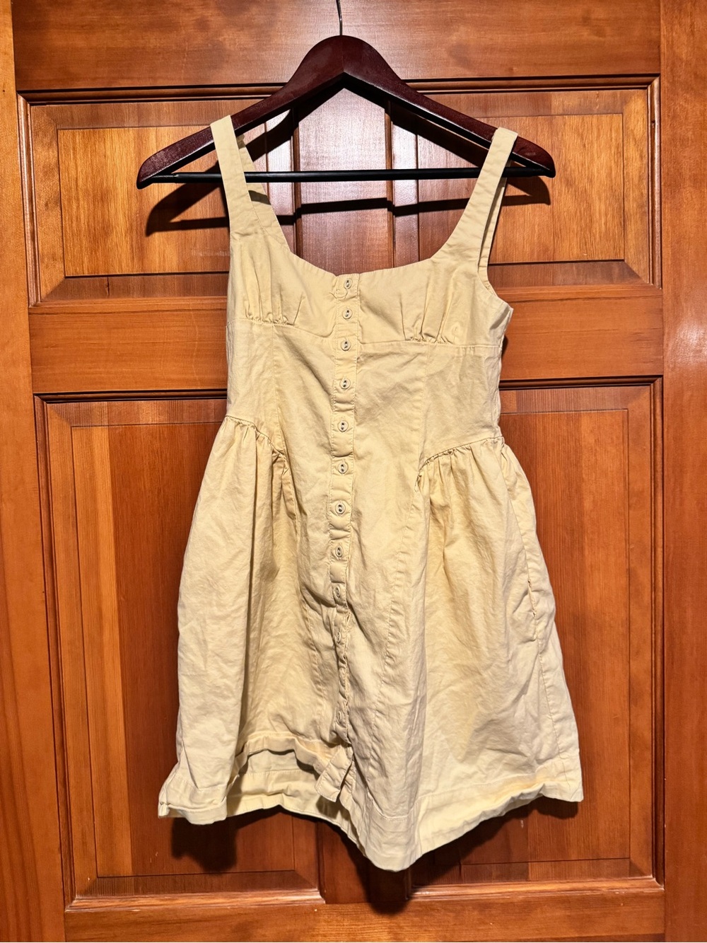 Free people Buttery Yellow Button-Front Sundress